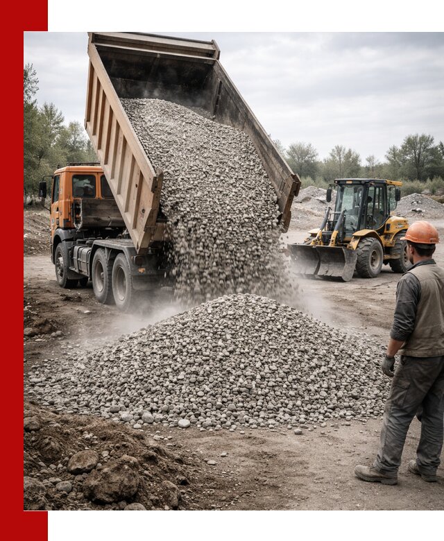 Доставка щебня в Юрге крупными и мелкими фракциями