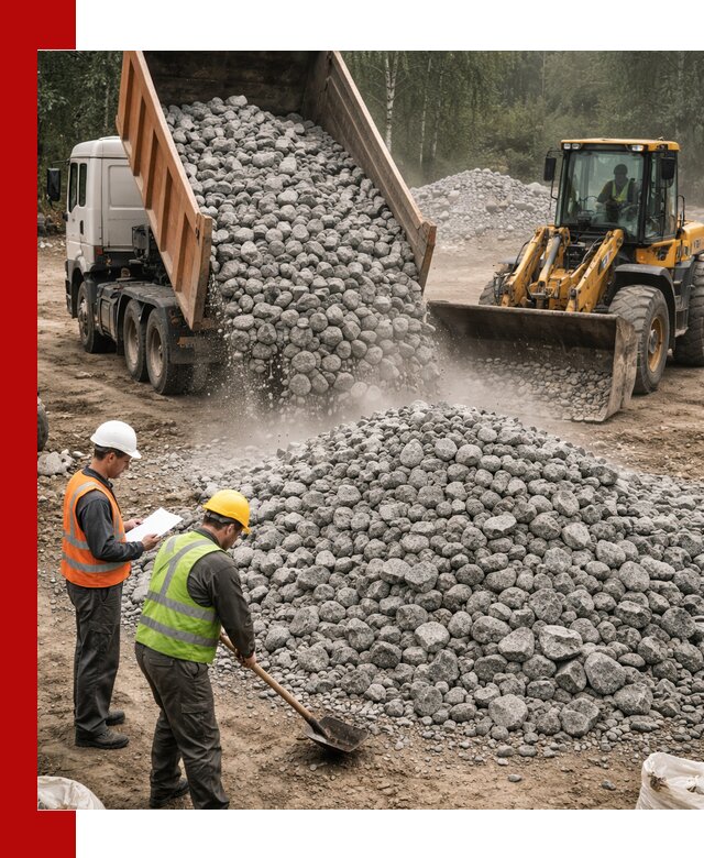 Гранитный щебень фракция 70-150 доставка в Юрге