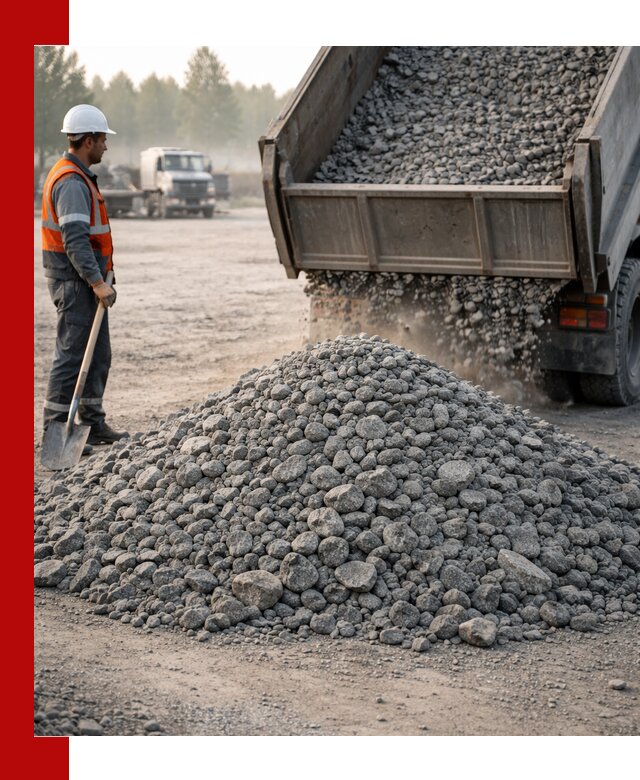 Гранитный щебень фракции 100–201 для строительства в Юрге