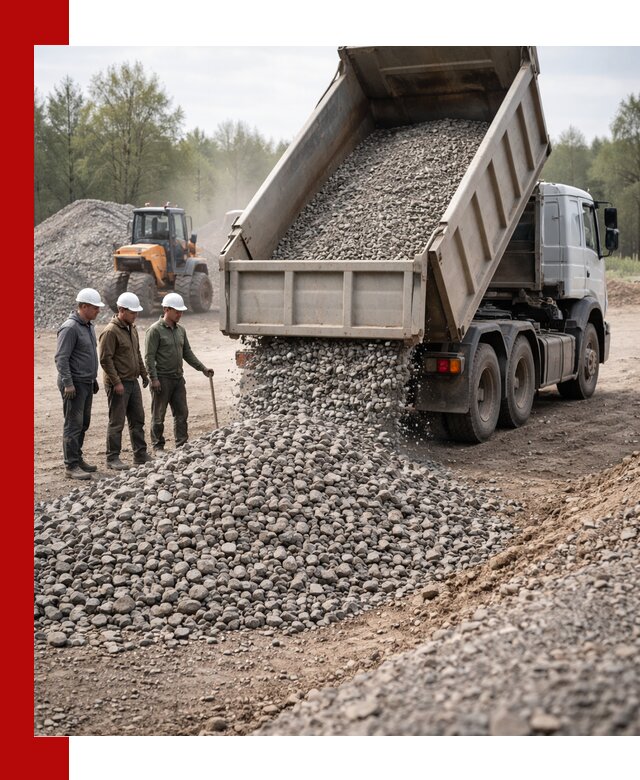 Доставка гравийного щебня фракции 70-120 в Юрге
