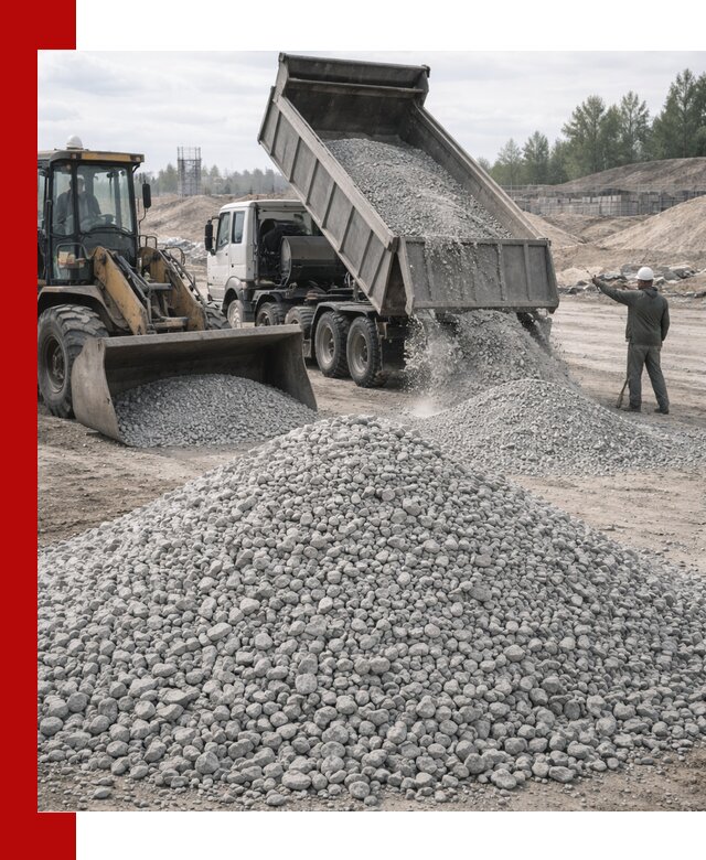 Доставка известнякового щебня фр. 5–20 в Юрге