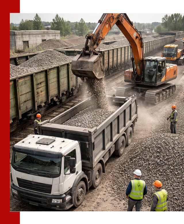 Железнодорожный щебень фракция 25–60 для поставок в Юрге