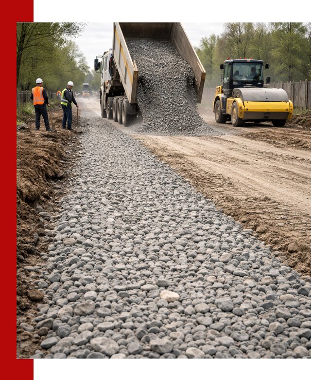 Доставка щебня для отсыпки дорог в Юрге высокого качества