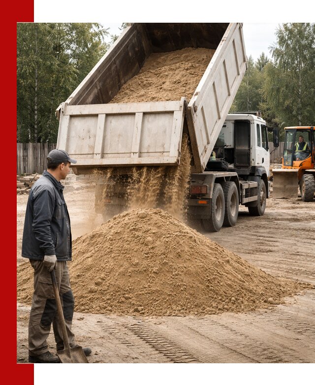 Доставка и продажа песка с разгрузкой в Юрге