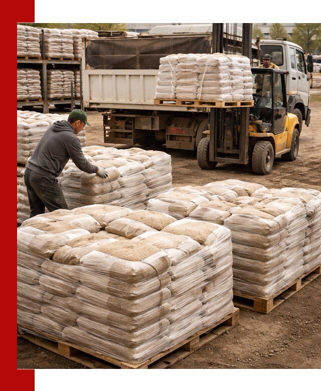 Карьерный песок в мешках с доставкой в Юрге