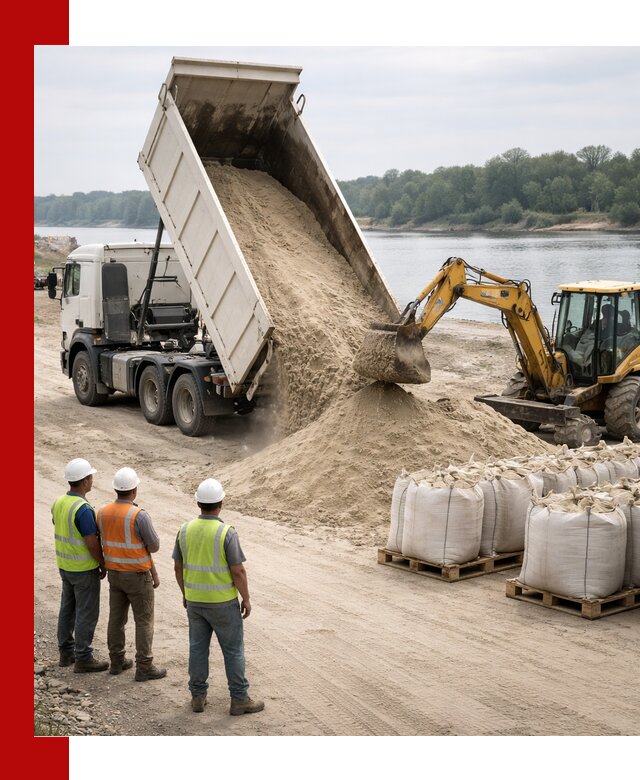 Доставка речного песка в Юрге самосвалами и погрузкой