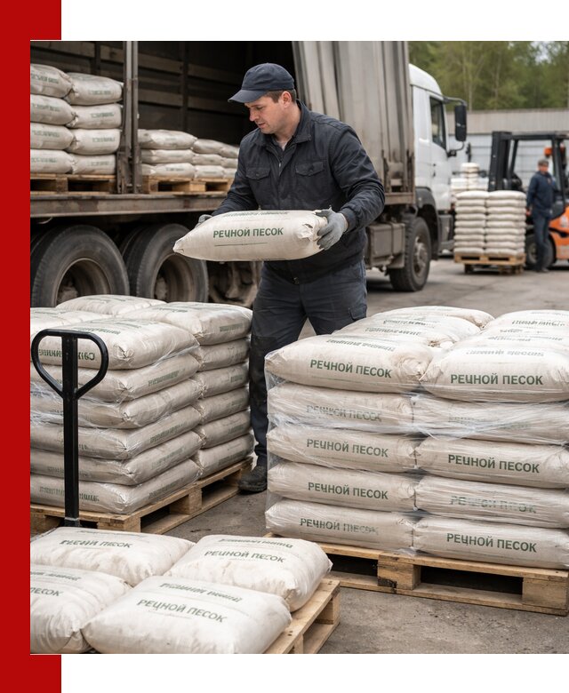Речной песок в мешках с доставкой в Юрге