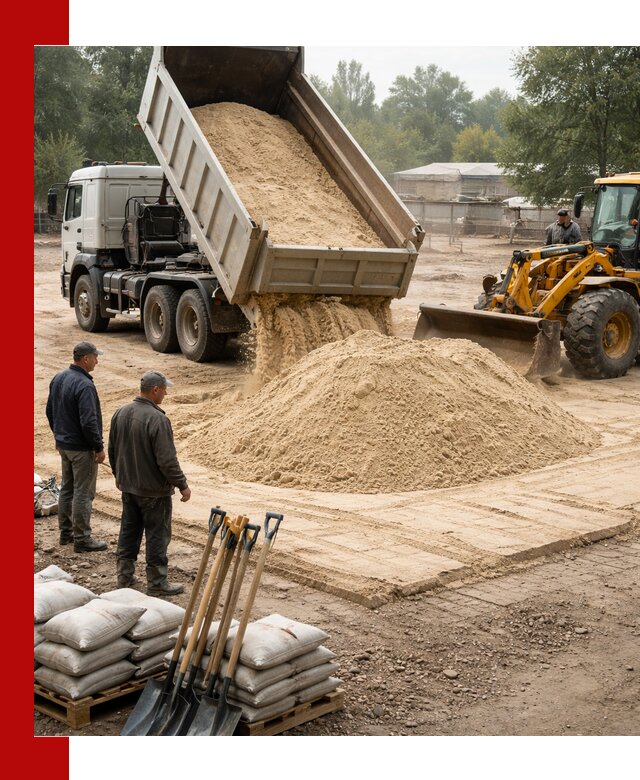 Доставка мытого песка в Юрге с самосвалами по выгодной цене