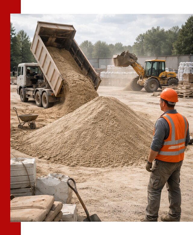 Доставка строительного песка с самосвалом в Юрге