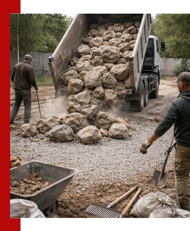 Доставка и укладка булыжника в Юрге