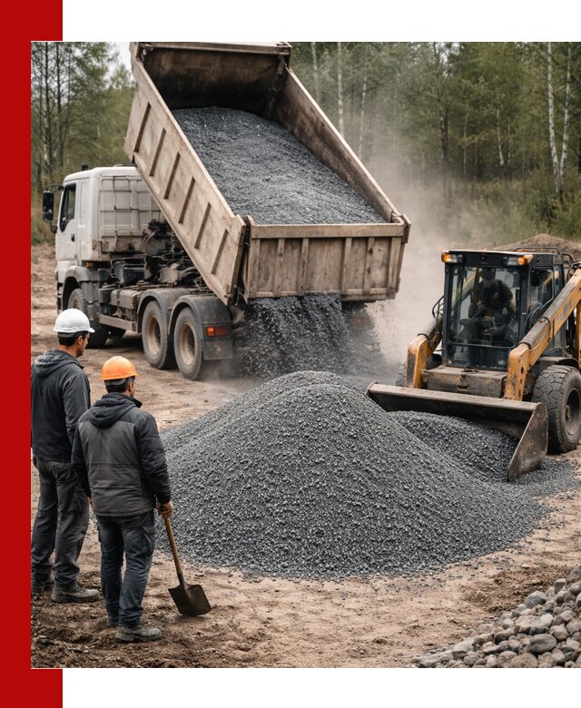 Гранитный отсев 0-5 с доставкой и разгрузкой в Юрге