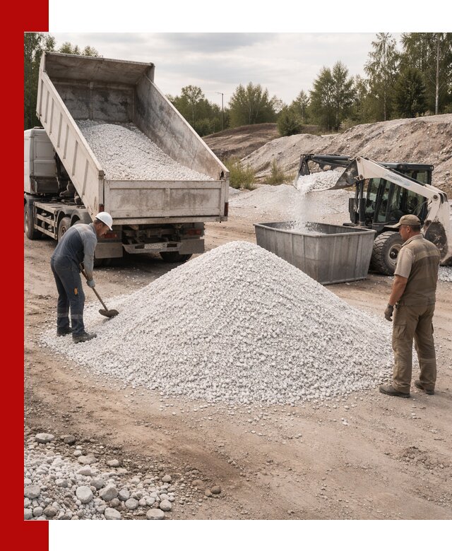 Доставка и продажа белой мраморной крошки в Юрге