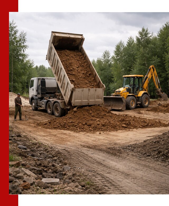 Доставка суглинка самосвалами в Юрге подсыпка и планировка