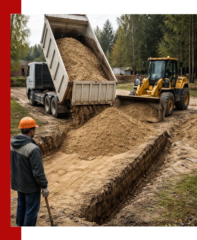 Доставка песчаного грунта в Юрге для строительных работ