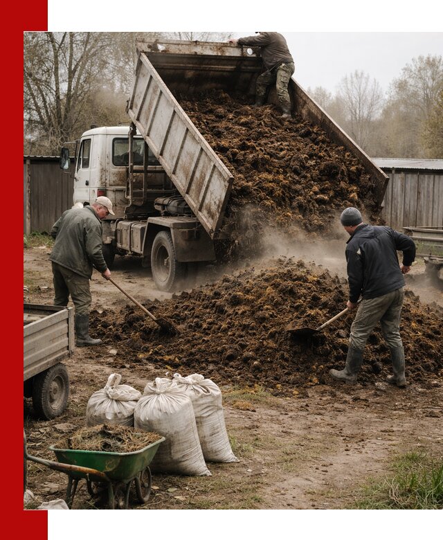 Доставка коровьего навоза самосвалом в Юрге