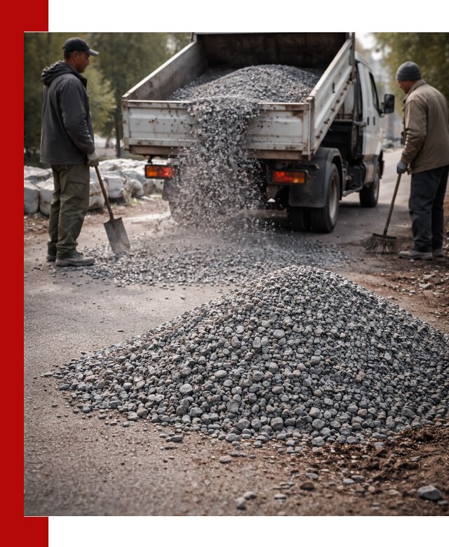 Гранитная крошка для посыпки дорог и тротуаров в Юрге