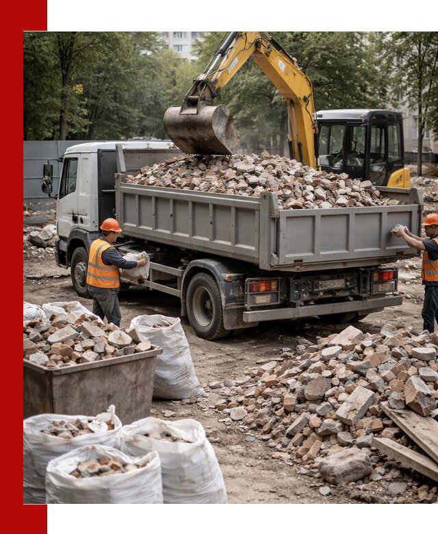 Вывоз строительного мусора в Юрге с самосвалами и контейнерами