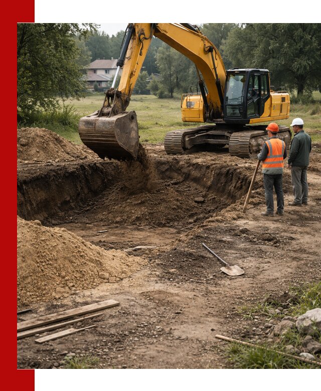 Рытье котлована под фундамент в Юрге (быстро и недорого)